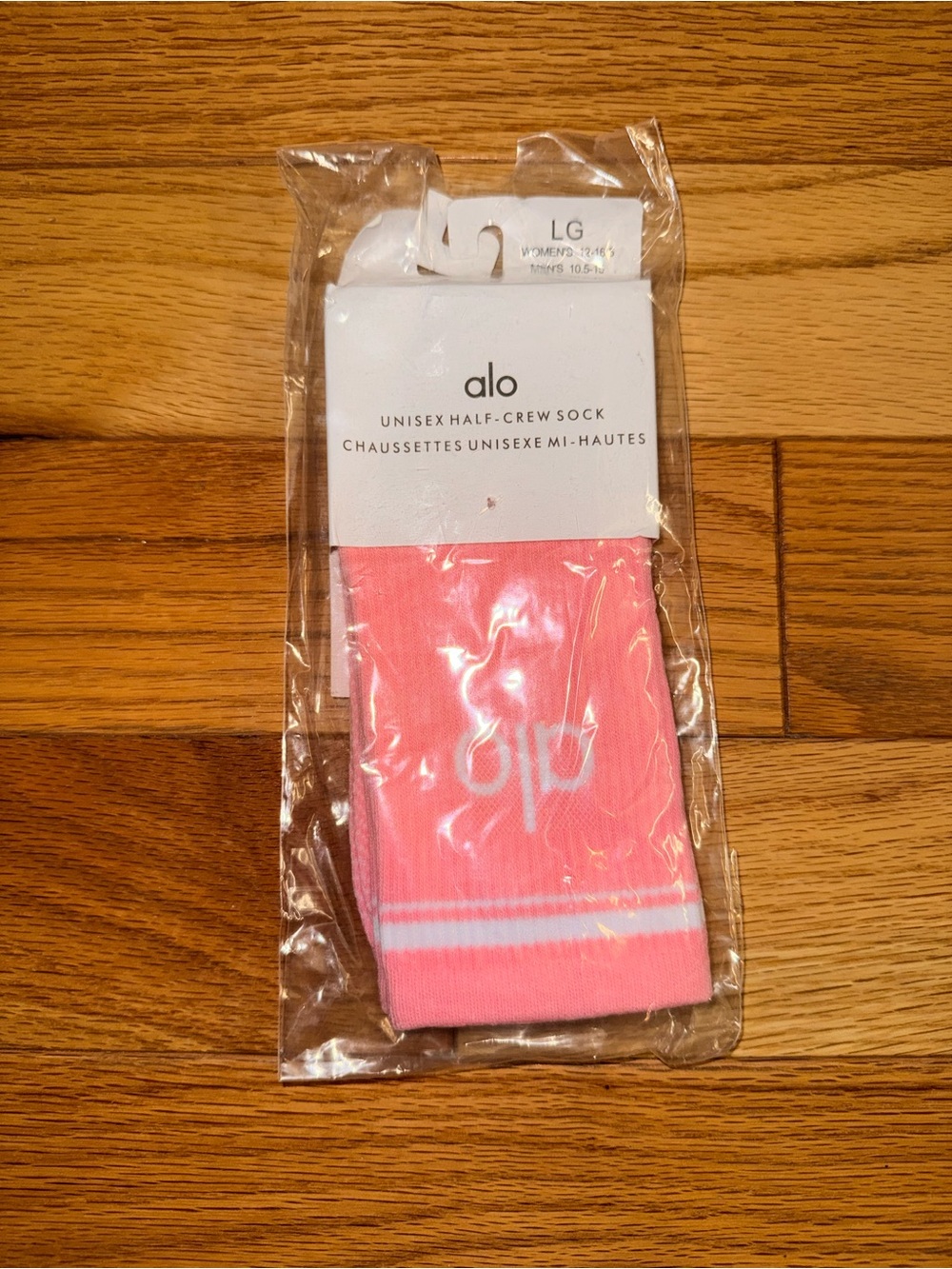 ALO Yoga Pink Unisex Half-Crew Athletic Socks